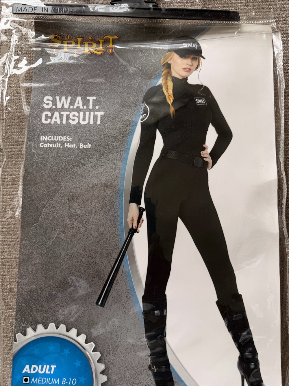 Spirit Halloween S.W.A.T. Women's Black SWAT Costume